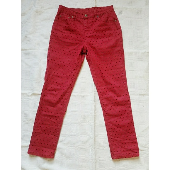 DG2 by Diane Gilman 4P Skinny Jeans Red Stars - Picture 5 of 8
